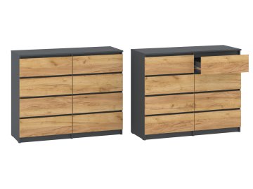 Komoda-8 "NEW SYSTEM" (Barva antracit + bílá)