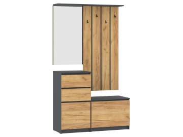 Předsíňová stěna "NEW SYSTEM" (Barva antracit + bílá)