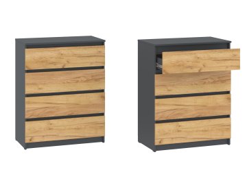 Komoda-4 "NEW SYSTEM" (Barva antracit + bílá)