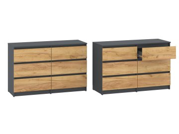 Komoda-6 "NEW SYSTEM" (Barva antracit + bílá)