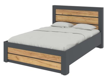 Postel, 140 x 200 cm "NEW SYSTEM" (Barva antracit + bílá)