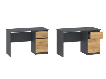 Psací stůl OLIVER pravý "NEW SYSTEM" (Barva antracit + bílá)