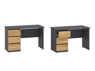 Psací stůl STORI levý "NEW SYSTEM" (Barva antracit + bílá)