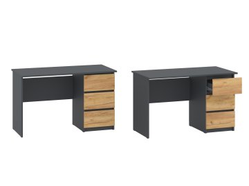Psací stůl STORI pravý "NEW SYSTEM" (Barva antracit + bílá)