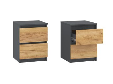 Noční stolek II "NEW SYSTEM" (Barva antracit + bílá)
