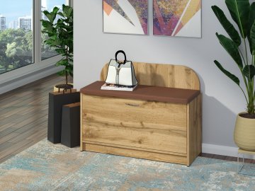 Botník B-01 se sedákem (Barva antracit, Materiál koženka - bílá)