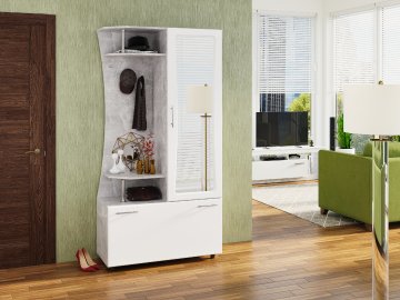 Předsíňová stěna VIZIT MDF (Barva antracit + bílá)