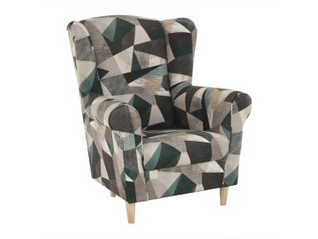 kreslo usiak hneda zelena vzor charlot 02