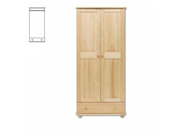 Dřevěná masivní šatní skřín se šuplíkem  KIK 102