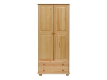 Dřevěná šatní skříň se zásuvkami KIK 111 borovice masiv 180x84x45 cm