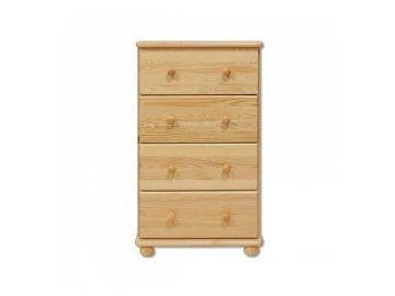 Dřevěná komoda 4 zásuvky KIK 111 borovice masiv - šířka 55 cm