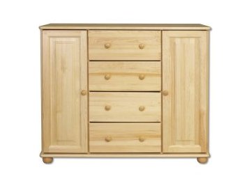 Dřevěná komoda KIK 117 borovice masiv - šířka 118 cm