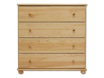 Dřevěná komoda 4 zásuvky KIK 119 borovice masiv 100x100x47 cm
