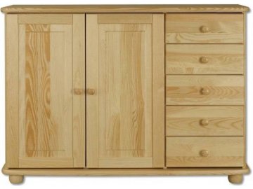 Dřevěná komoda KIK 144 borovice masiv 125x92x42 cm