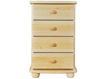 Dřevěná komoda 4 zásuvky KIK 161 borovice masiv - šířka 45 cm