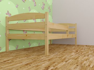 Dětská postel JAKUB se zábranou "DP 017" (Rozměr 70 x 160 cm, Barva surové dřevo)