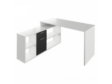 PC stůl, bílá / černá, NOE NEW