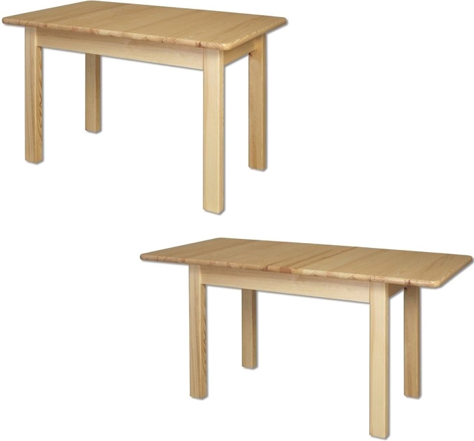 Rozložitelný dřevěný jídelní stůl z masivu KIK101 120(155)x75x80 cm Odstín postele: přírodní lakovaná