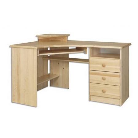 Rohový psací stůl KIK 107 borovice masív Odstín postele: přírodní lakovaná