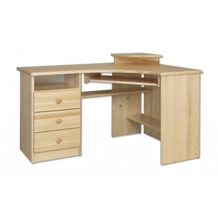 Rohový psací stůl KIK 108 borovice masív Odstín postele: přírodní lakovaná