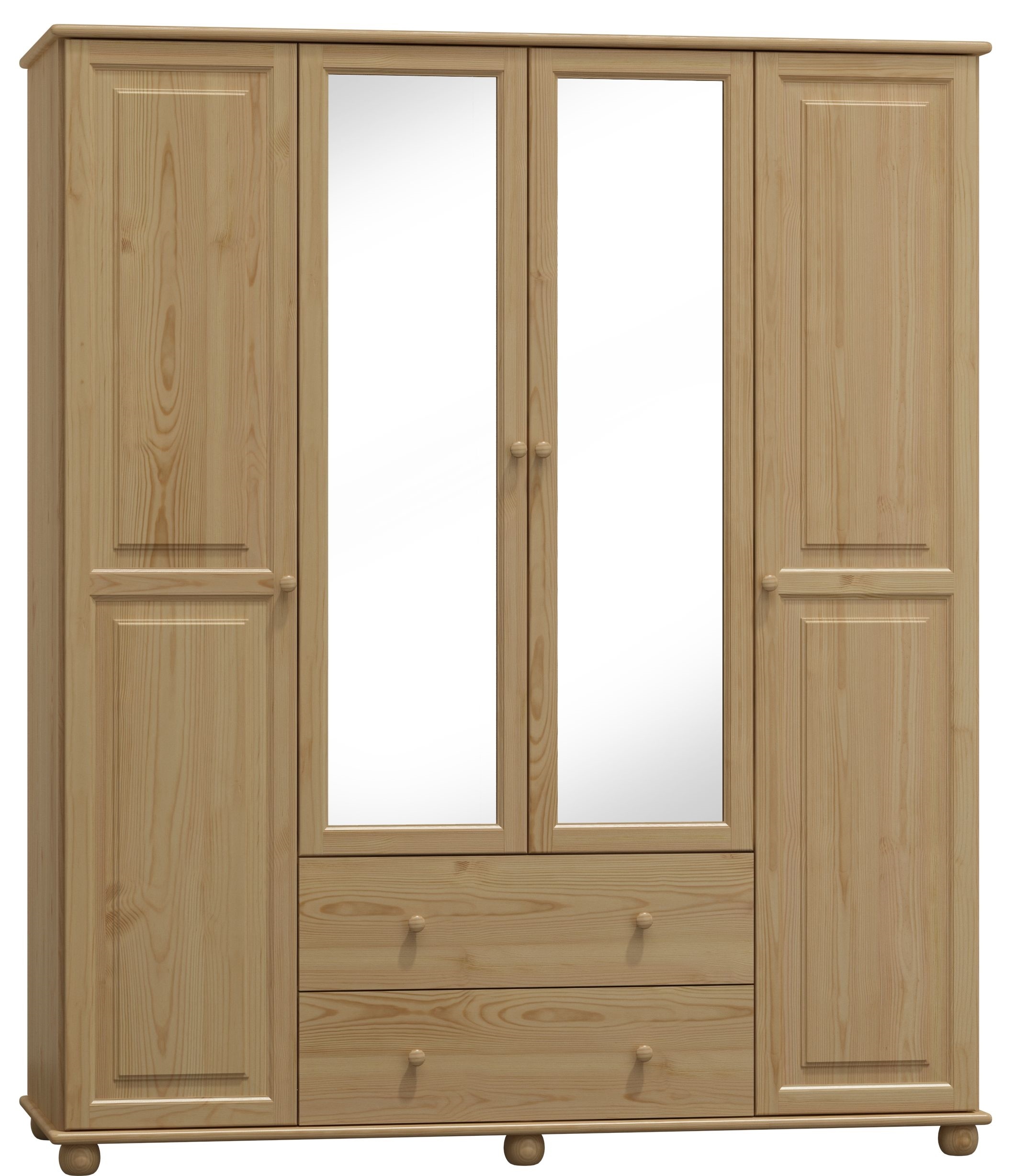 Šatní skříň z borovice Clasik 75B šířka 180 cm Odstíny: Bílá