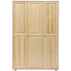 Kvalitní dřevěná šatní skříň KIK105 borovice masiv Odstín postele: dub