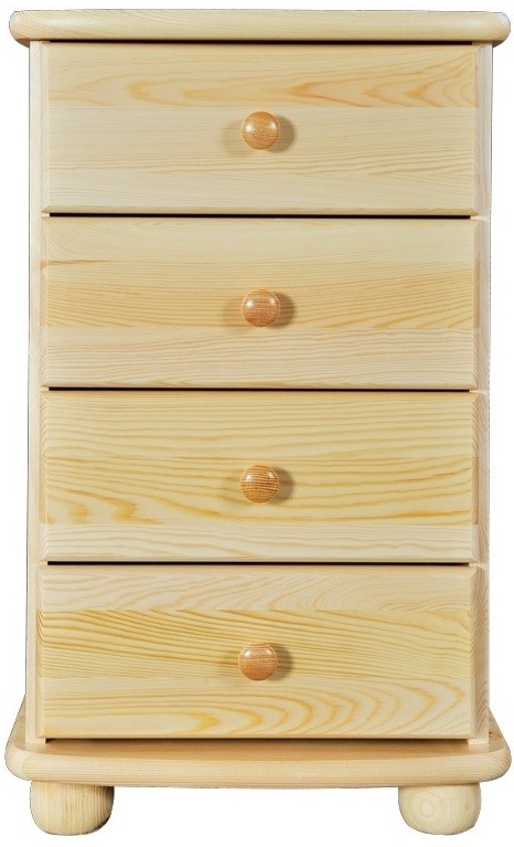 Dřevěná komoda 4 zásuvky KIK 161 borovice masív Odstíny: Olše