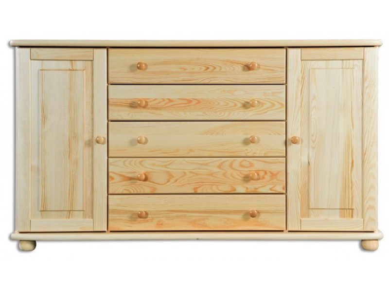 Dřevěná komoda KIK 164 rozměr : 165x92x42 cm borovice masív Odstíny: Přírodní lakovaná
