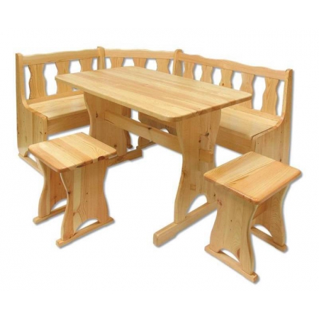 Rohová jídelní lavice + stůl+2xtaburet