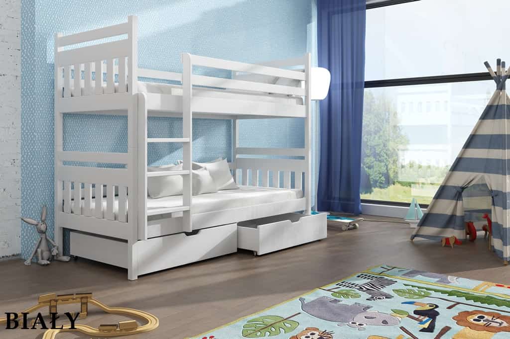 Patrová postel Adámek s úložným prostorem Odstín postele: barva bílá, Rozměr: 80 x 200 cm