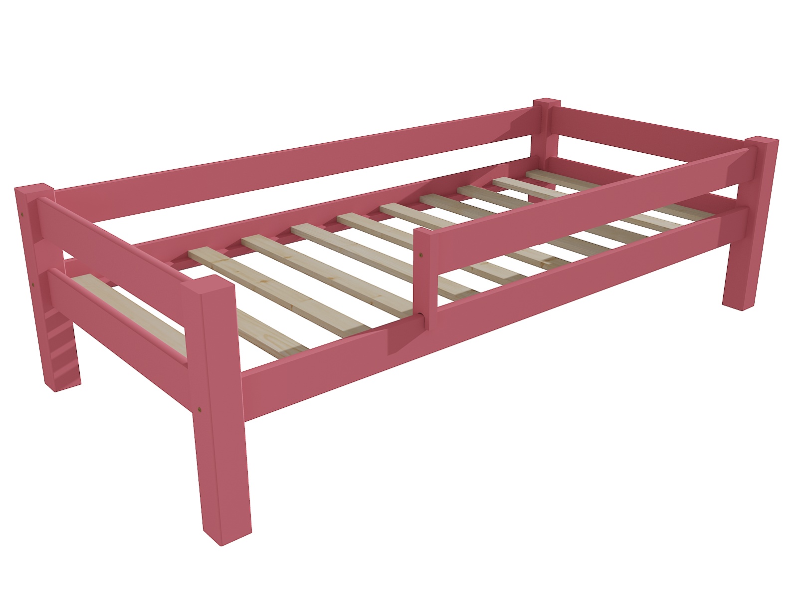 Dětská postel 8X8 01C se zábranou Barva: barva růžová, Rozměr: 80 x 200 cm