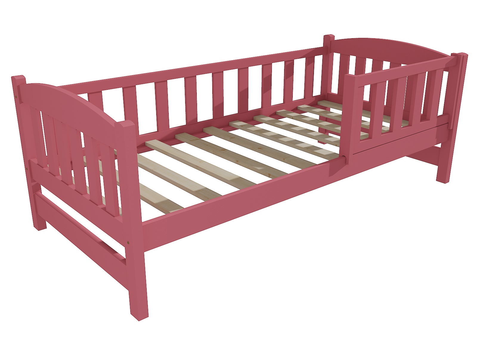 Dětská postel LUKÁŠ se zábranou "DP 002" Barva: barva růžová, Rozměr: 90 x 200 cm