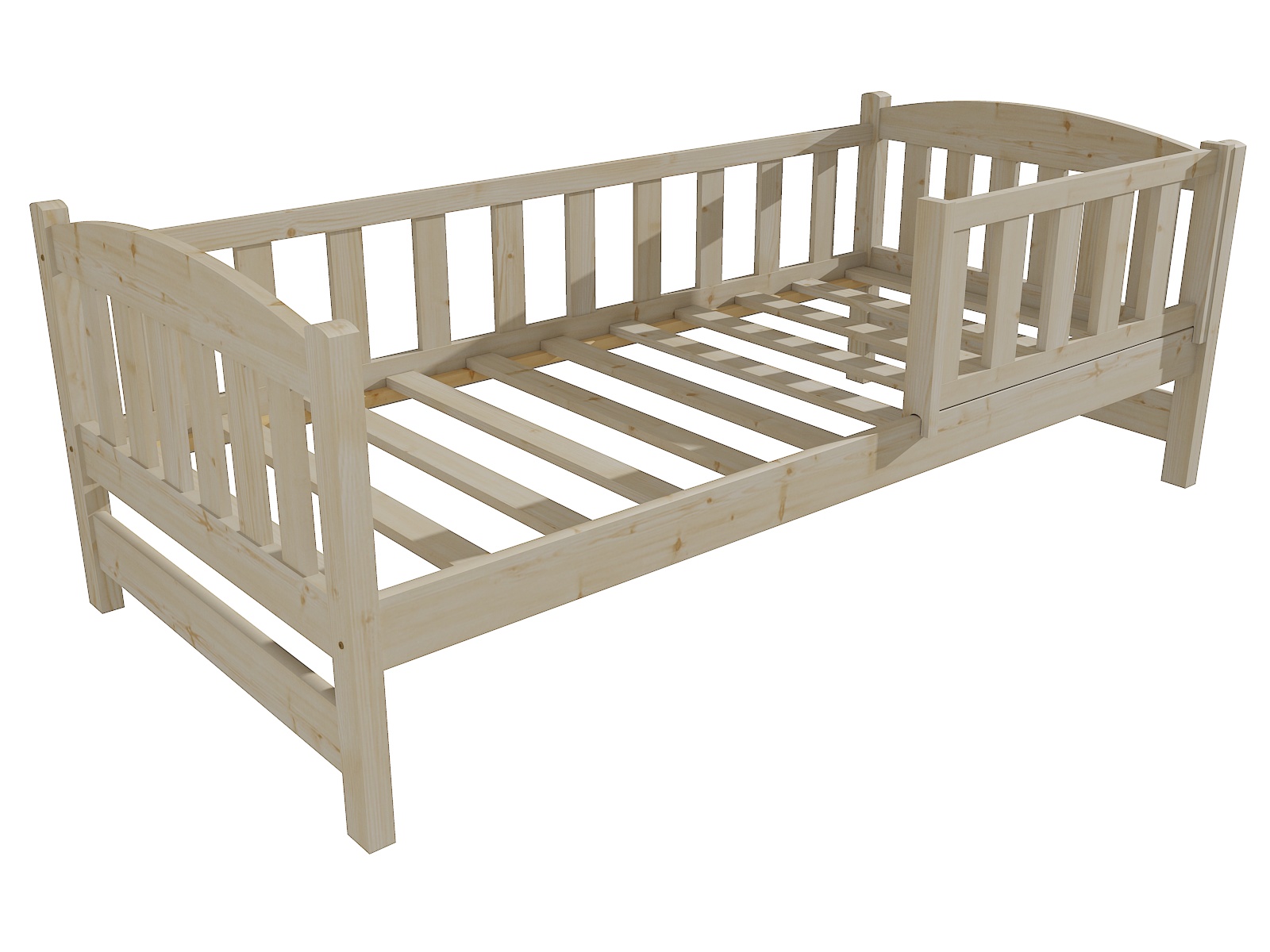 Dětská postel LUKÁŠ se zábranou "DP 002" Barva: surové dřevo, Rozměr: 90 x 200 cm