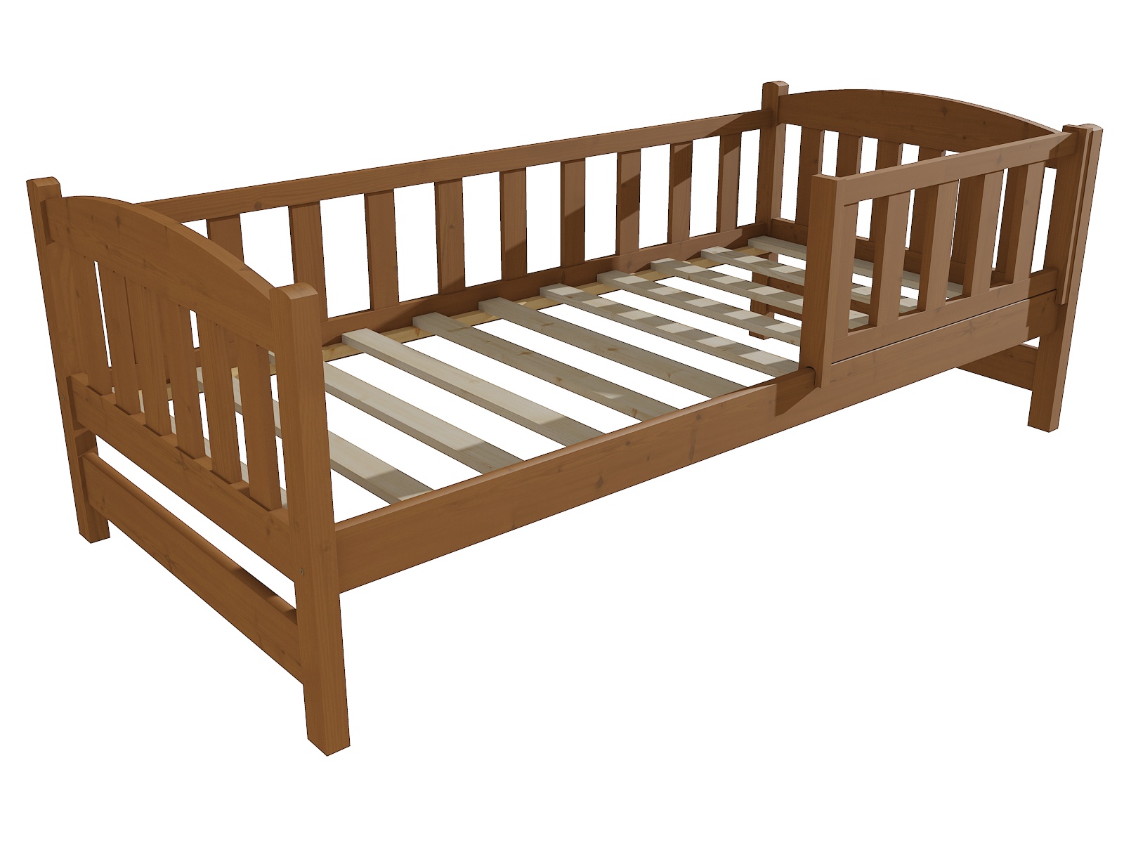 Dětská postel LUKÁŠ se zábranou "DP 002" Barva: moření dub, Rozměr: 80 x 180 cm