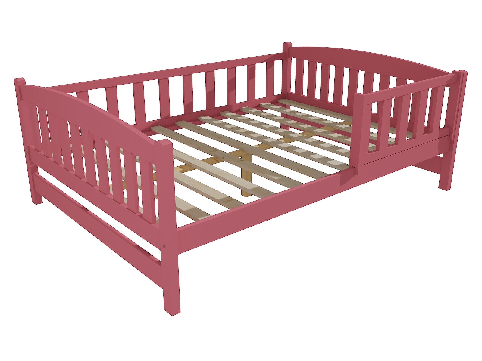 Dětská postel DP 002 XL se zábranou Barva: barva růžová, Rozměr: 160 x 200 cm