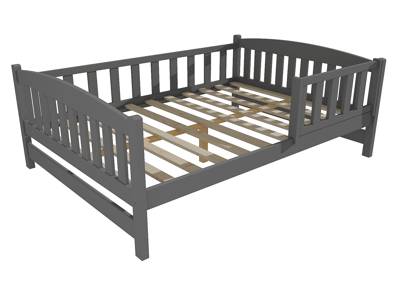 Dětská postel DP 002 XL se zábranou Barva: barva šedá, Rozměr: 120 x 200 cm