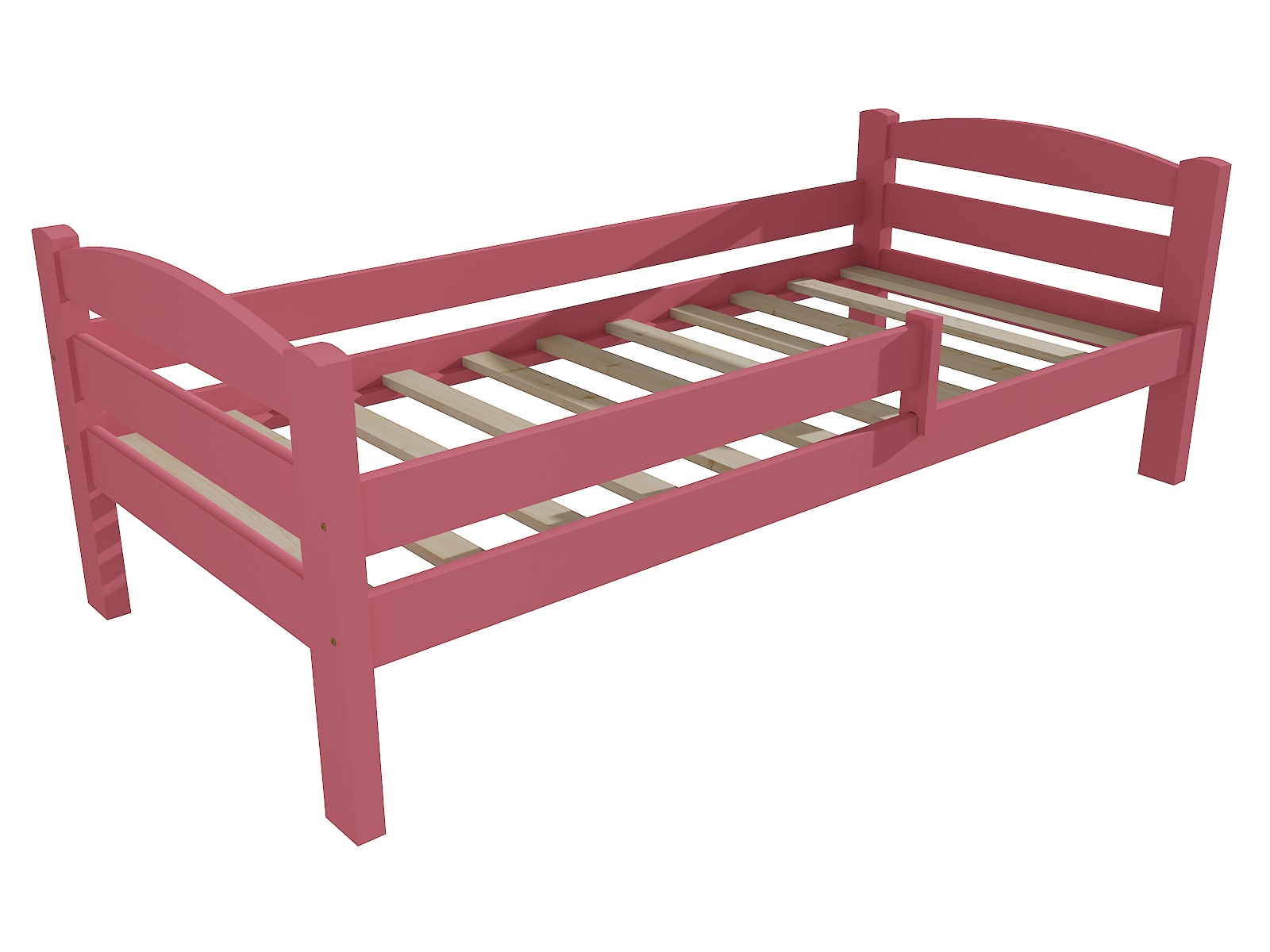 Dětská postel TEREZA se zábranou "DP 005" Barva: barva růžová, Rozměr: 90 x 200 cm