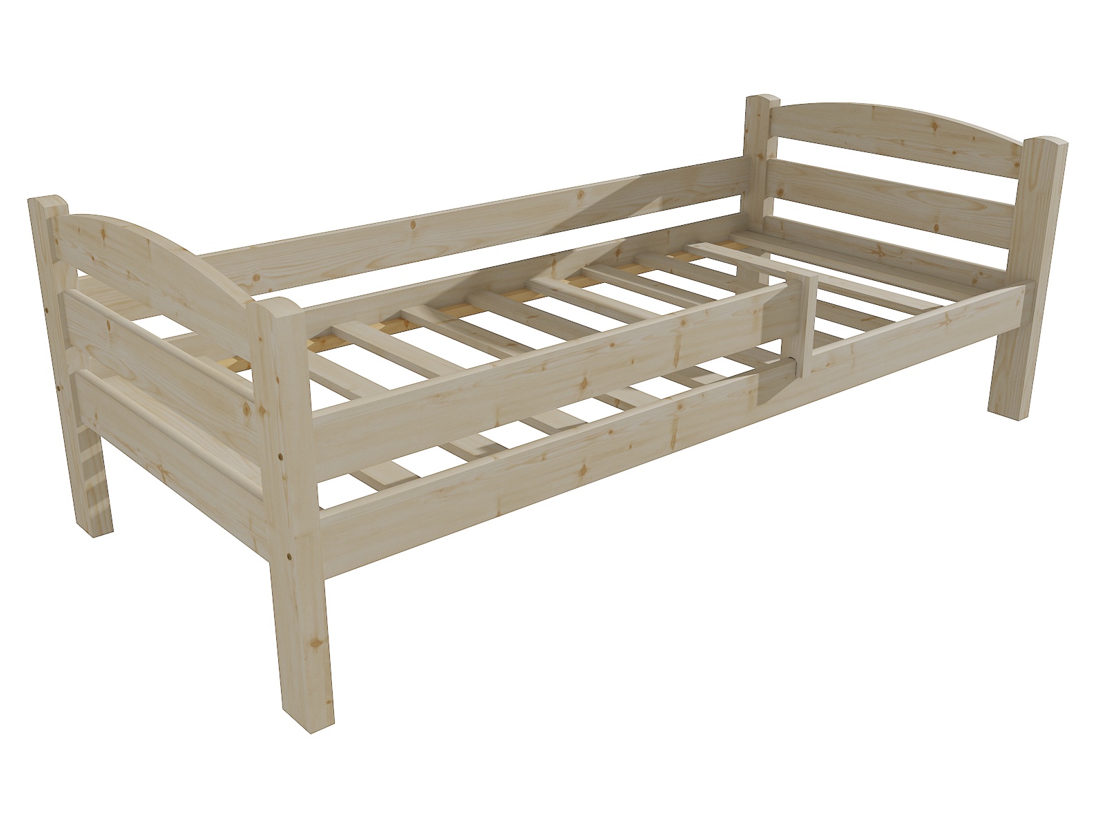 Dětská postel TEREZA se zábranou "DP 005" Barva: surové dřevo, Rozměr: 70 x 160 cm