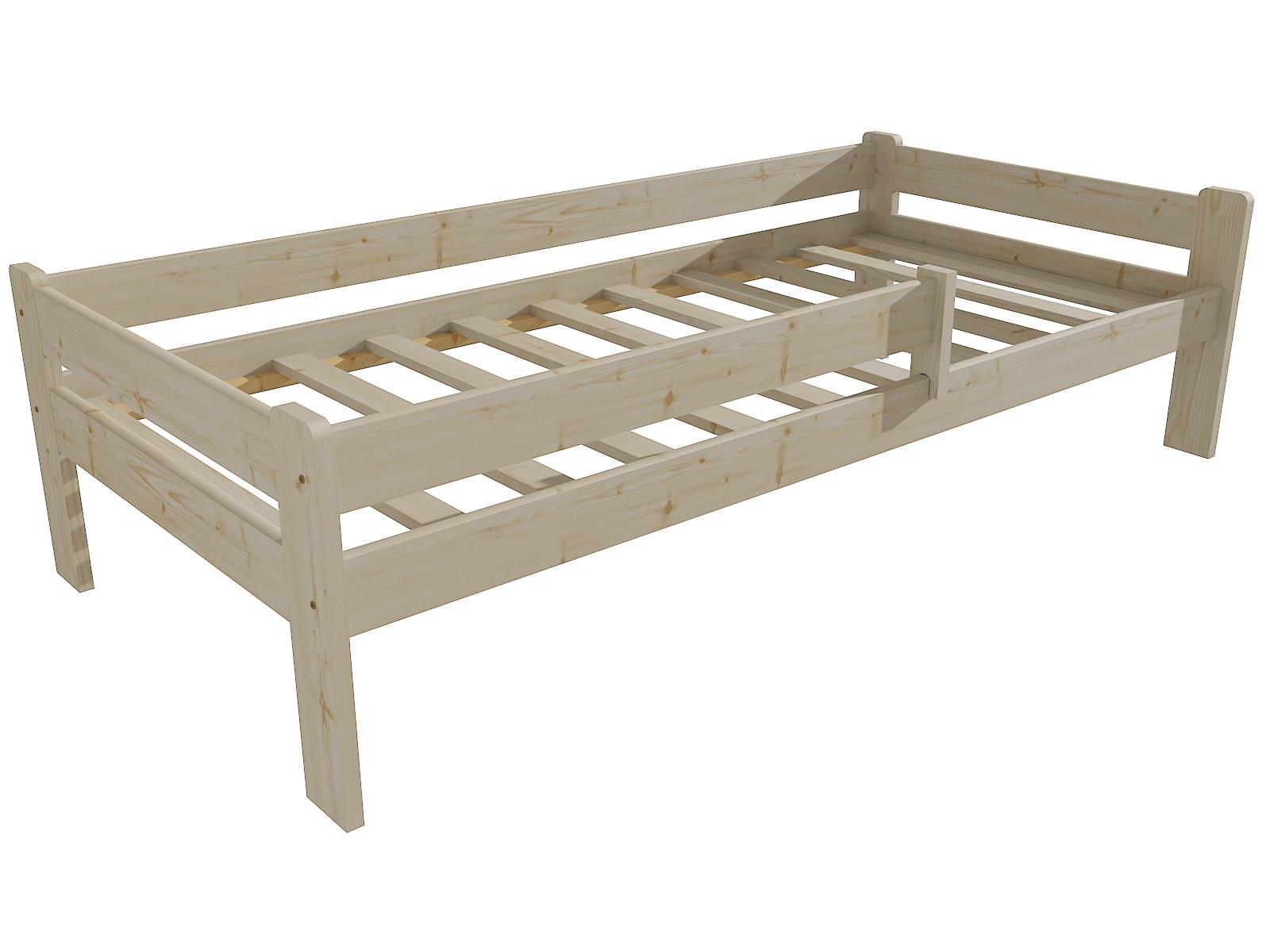 Dětská postel ADAM se zábranou "DP 012" Barva: surové dřevo, Rozměr: 90 x 200 cm