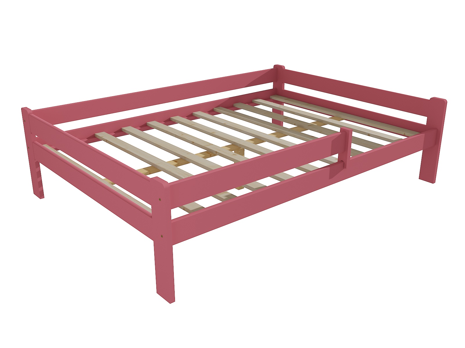 Dětská postel DP 012 XL se zábranou Barva: barva růžová, Rozměr: 140 x 200 cm
