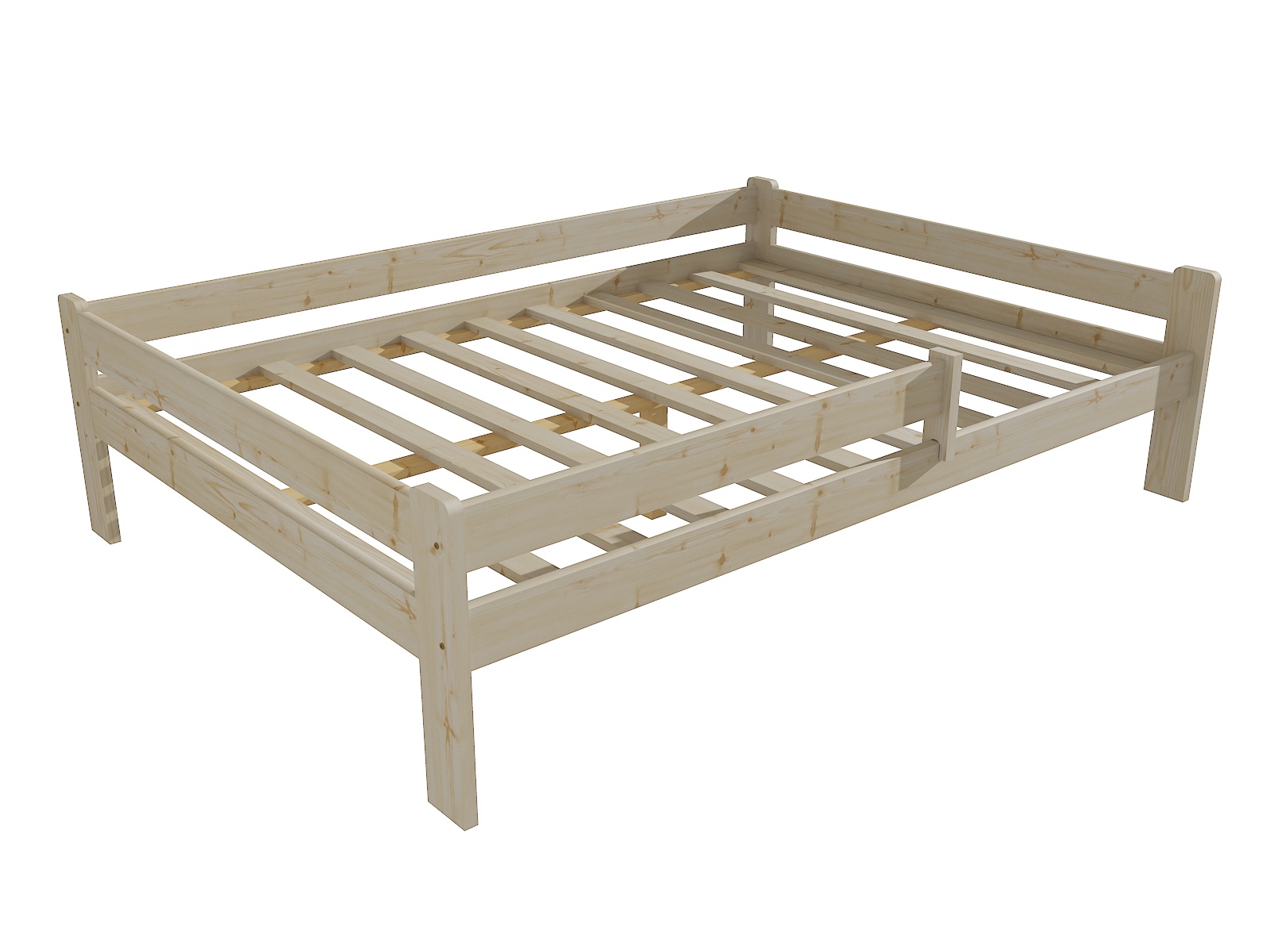 Dětská postel DP 012 XL se zábranou Barva: surové dřevo, Rozměr: 120 x 200 cm