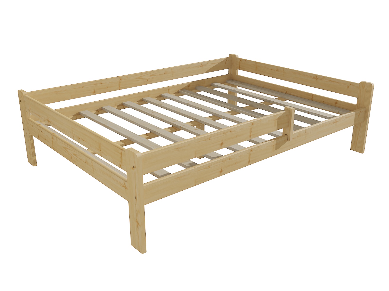 Dětská postel DP 012 XL se zábranou Barva: bezbarvý lak, Rozměr: 140 x 200 cm