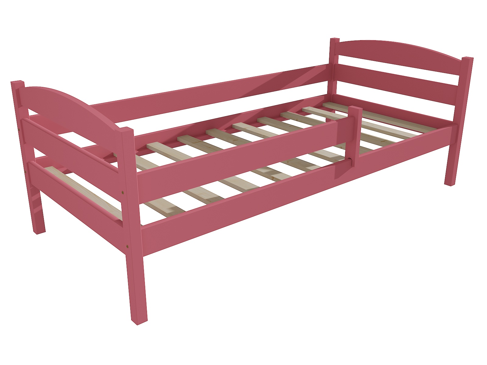 Dětská postel JAKUB se zábranou "DP 017" Barva: barva růžová, Rozměr: 90 x 200 cm