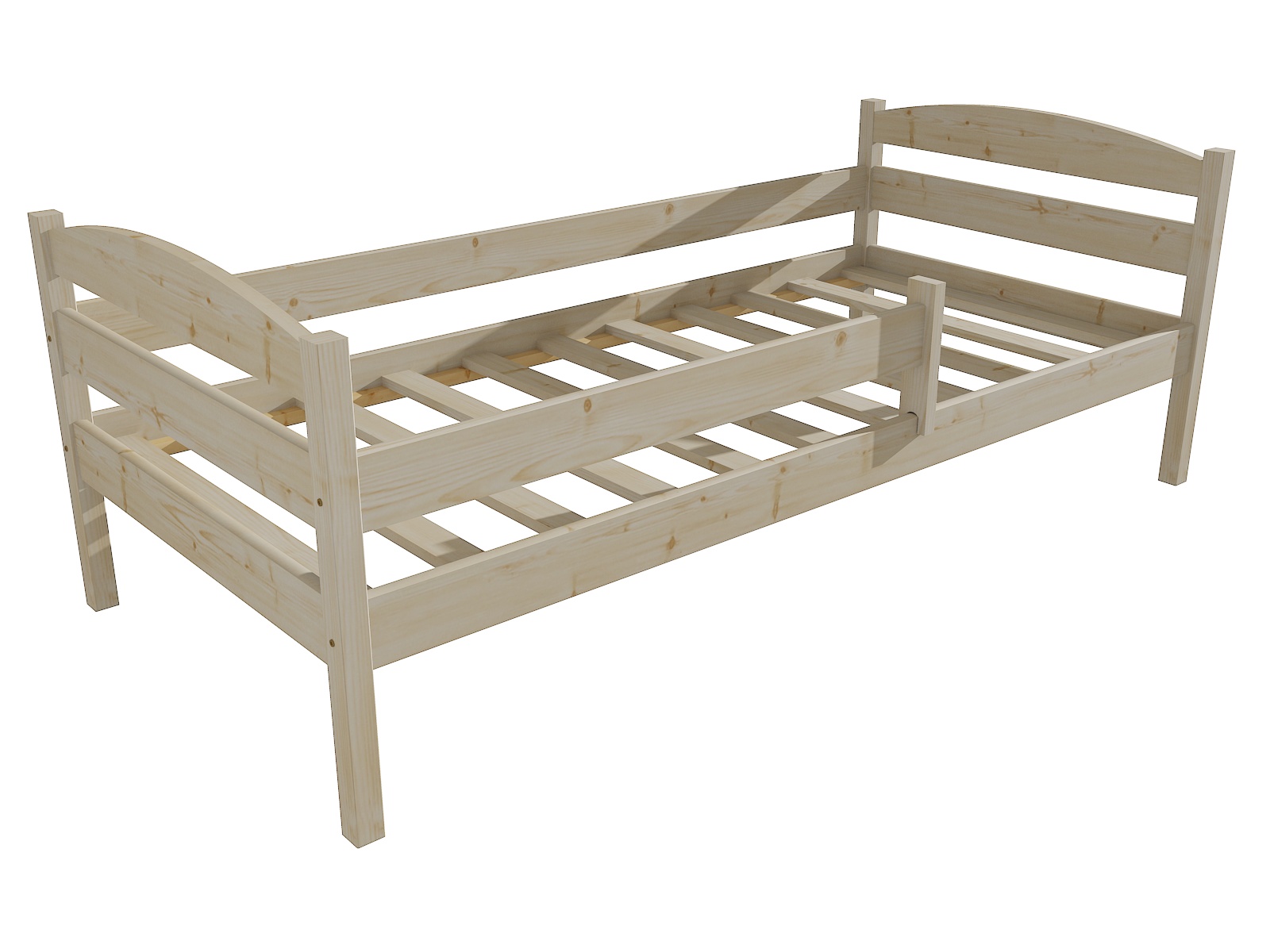 Dětská postel JAKUB se zábranou "DP 017" Barva: surové dřevo, Rozměr: 80 x 200 cm