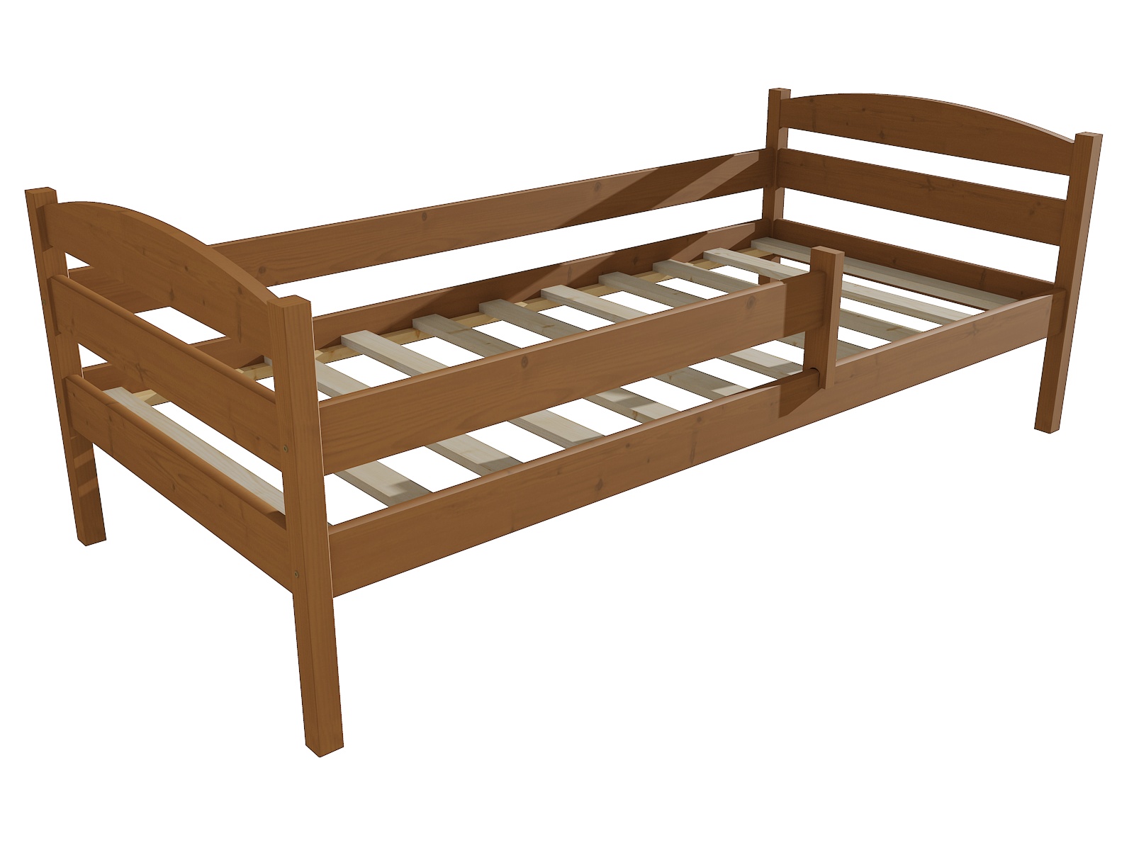 Dětská postel JAKUB se zábranou "DP 017" Barva: moření dub, Rozměr: 80 x 180 cm