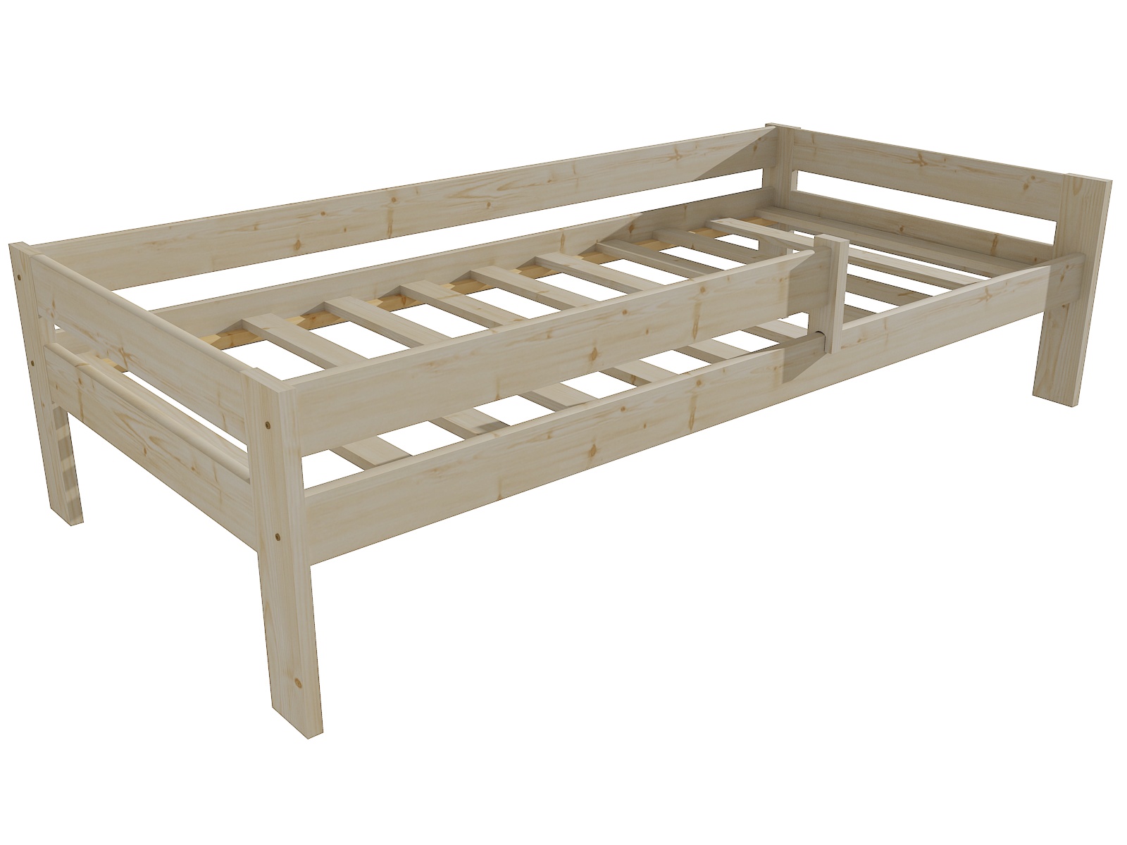 Dětská postel AMÁLIE se zábranou "DP 018" Barva: surové dřevo, Rozměr: 70 x 160 cm