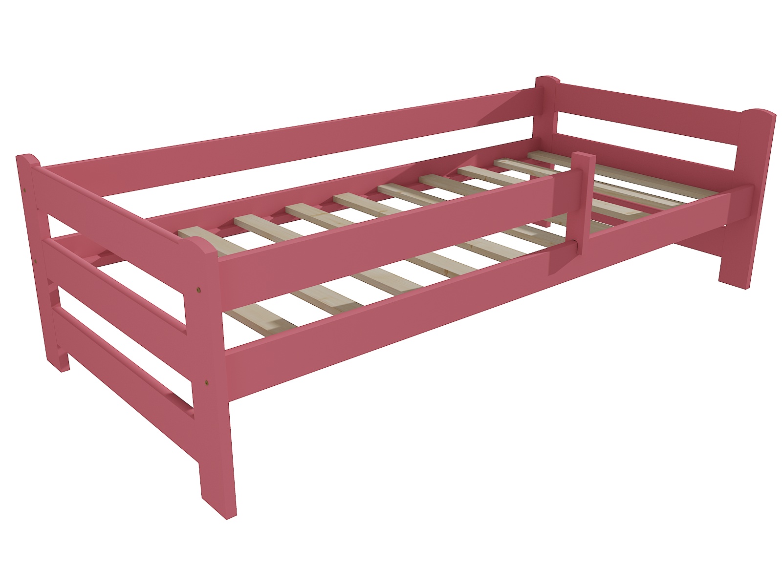 Dětská postel MATYÁŠ se zábranou "DP 019" Barva: barva růžová, Rozměr: 90 x 200 cm