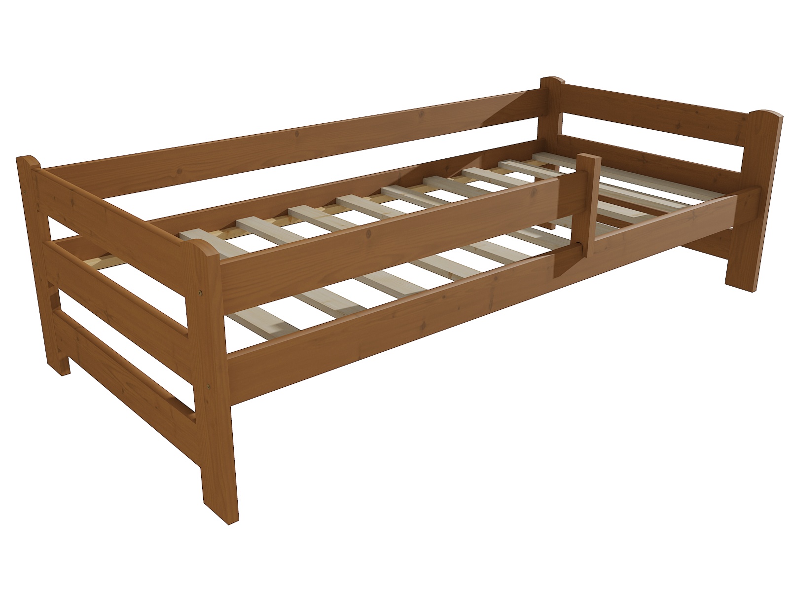 Dětská postel MATYÁŠ se zábranou "DP 019" Barva: moření dub, Rozměr: 80 x 200 cm