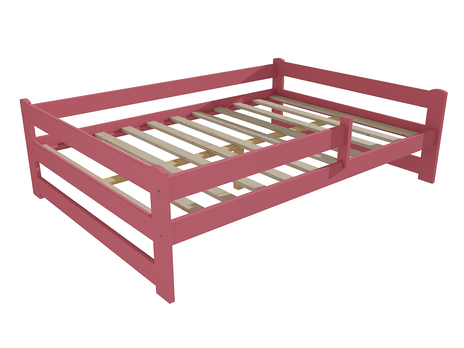 Dětská postel DP 019 XL se zábranou Barva: barva růžová, Rozměr: 120 x 200 cm