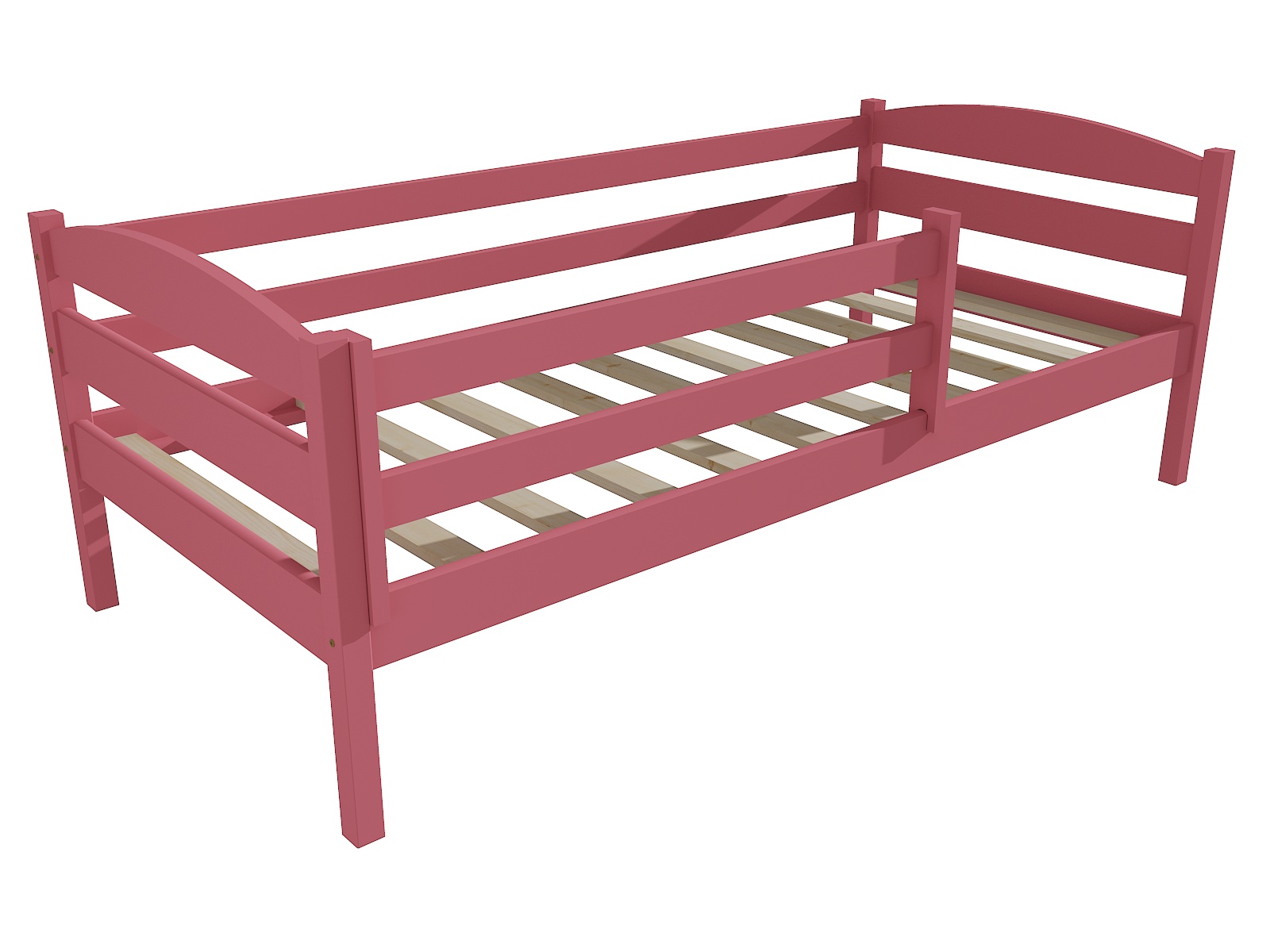 Dětská postel KAROLÍNA se zábranou "DP 020" Barva: barva růžová, Rozměr: 80 x 200 cm